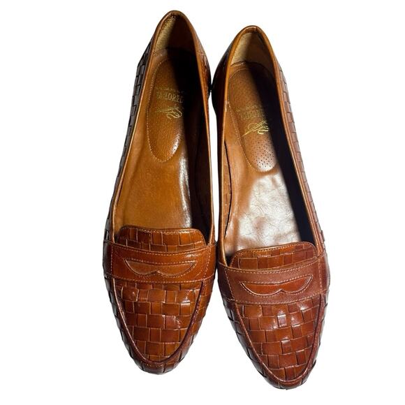 Vintage G.H. Bass Tailored Luxury Line 7 Brown Woven Leather Loafers Hand Sewn - Picture 14 of 14